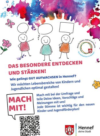 Das Amt für Kinder, Jugend und Familie der Stadt Hennef bittet um Beteiligung bei der Entwicklung des neuen Kinder- und Jugendförderplans. 
