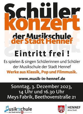 Schüler*innen der Musikschule der Stadt Hennef zeigen ihr musikalisches Können.