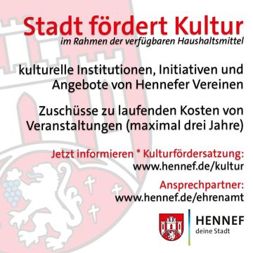 Die Stadt Hennef unterstützt mit der Kulturfördersatzung auf unterschiedliche Weise Vereine und das kulturelle Leben.