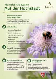 Infotafel vom Eingangsbereich des Schaugartens mit Infos aus dem Text