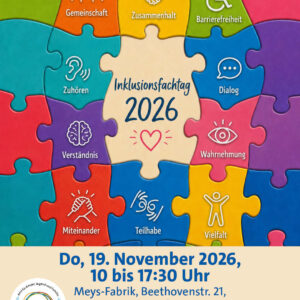 Symbolbild: Plakat zum Inklusionsfachtag mit eingedruckten Datum 19. November 2026