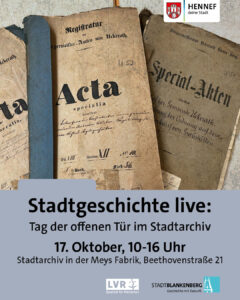 Plakat zum Tag der offenen Tür im Stadtarchiv am 17. Oktober 