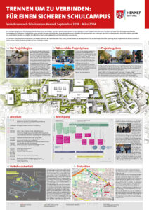 Plakat mit allen Infos zum Verkehrsversuch Schulcampus