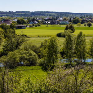 Blick von Hennef-Weingartsgasse in die Siegaue und Richtung Stadt