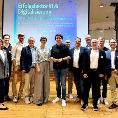Erfolgreiche Veranstaltung von Wirtschaftsförderung und Digitalteam der Stadt: Die Teilnehmer*innen des Abends Erfolgreiche Veranstaltung von Wirtschaftsförderung und Digitalteam der Stadt: Die Teilnehmer*innen des Abends